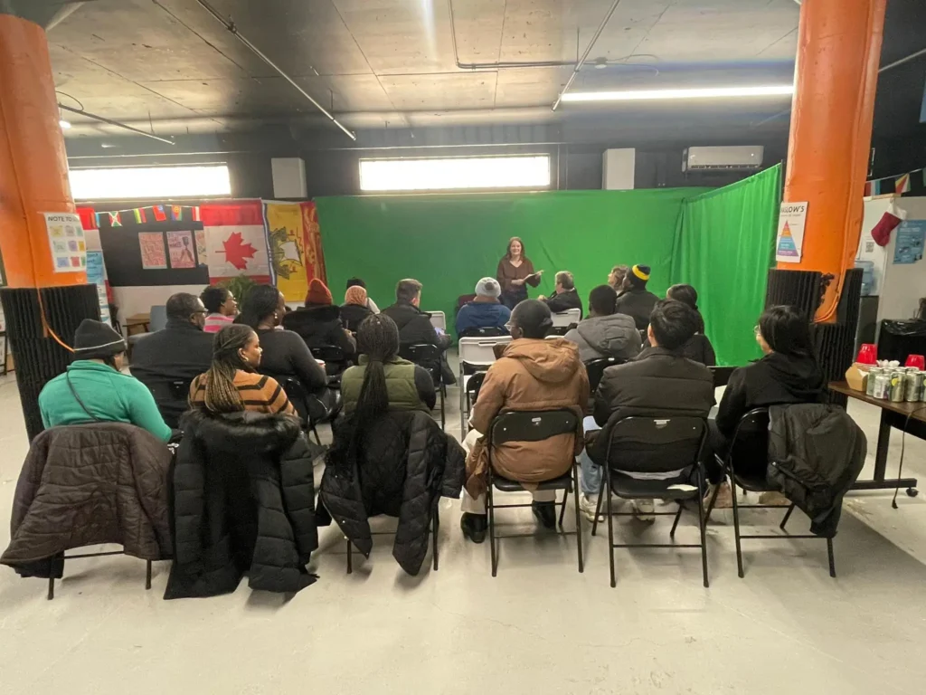 New recruits attending volunteer training in Moncton at Moncton Cares office.